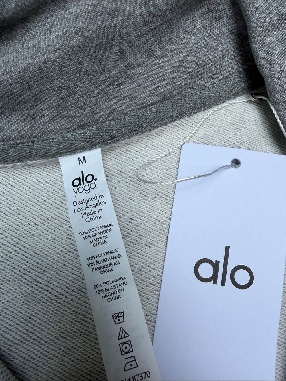 Alo Yoga NWT Women’s Medium Gray Quarter Zip Pullover Sweatshirt Mock Neck - Picture 6 of 7
